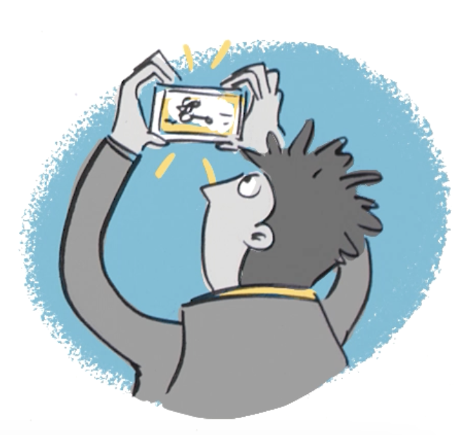 Visual storytelling: An image of person holding camera to take a photo