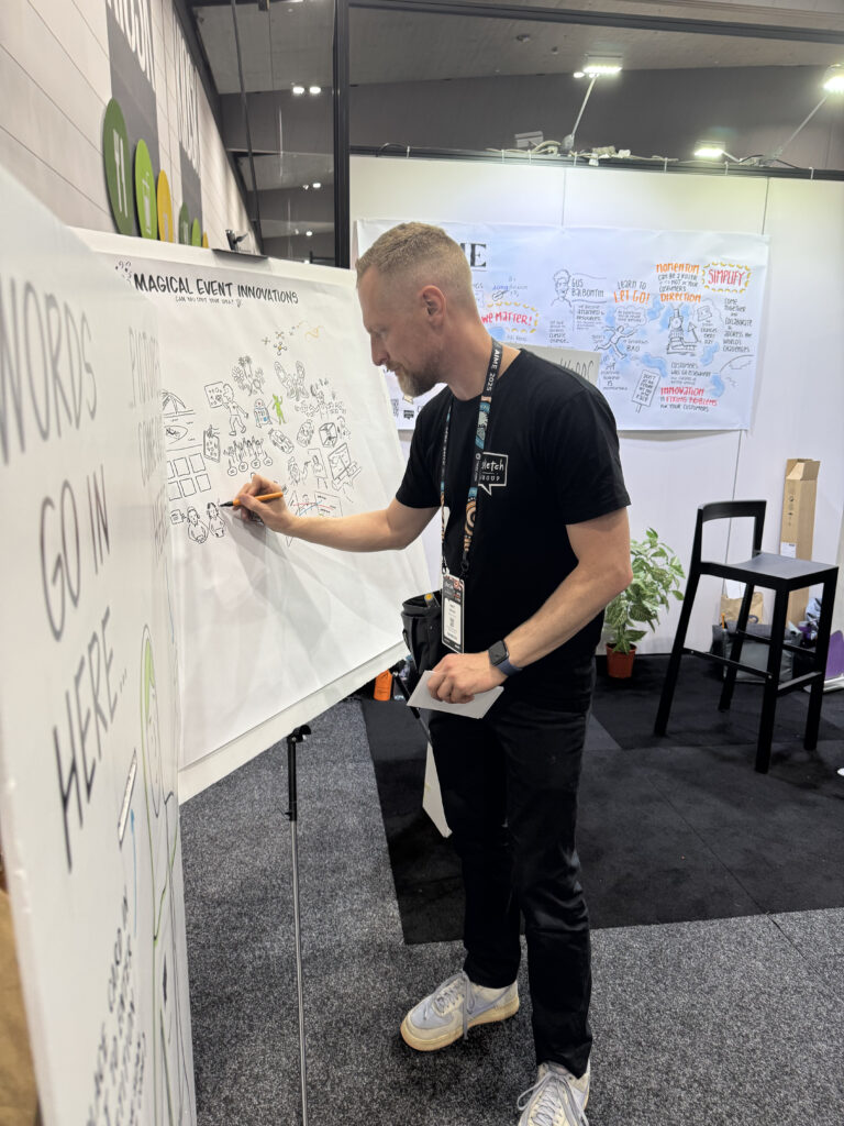 Matt illustrating for IdeaSketch™ activity at AIME